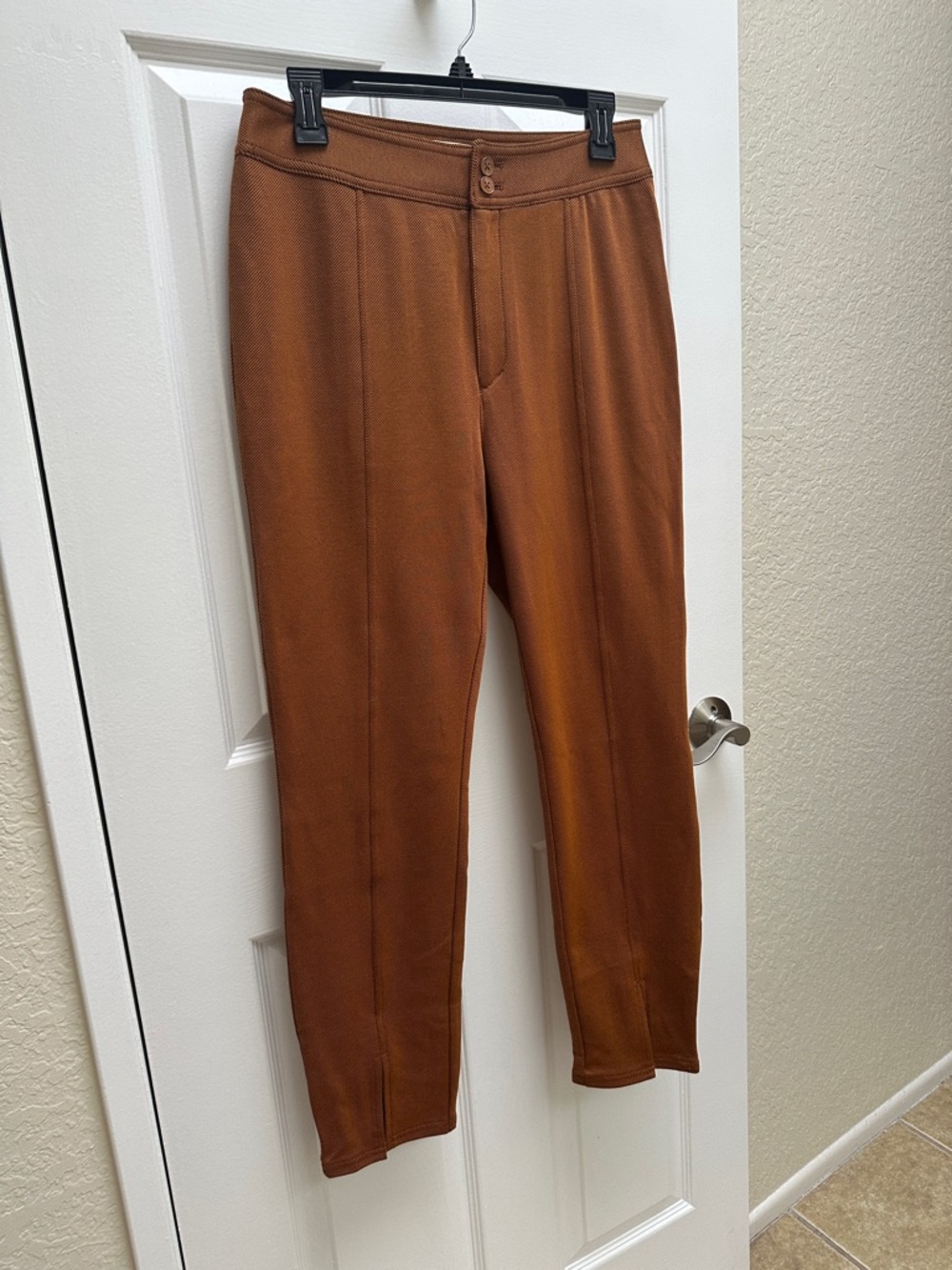 Anthropologie Rust Brown Pull-On Tailored Ponte Pants